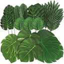 LOMIRO 78 Pieces 7 Kinds Artificial Tropical Leaf Jungle Leaves Plant Safari Leaves Decorations for Hawaiian Party Decorations Beach Birthday Luau Party Decorations