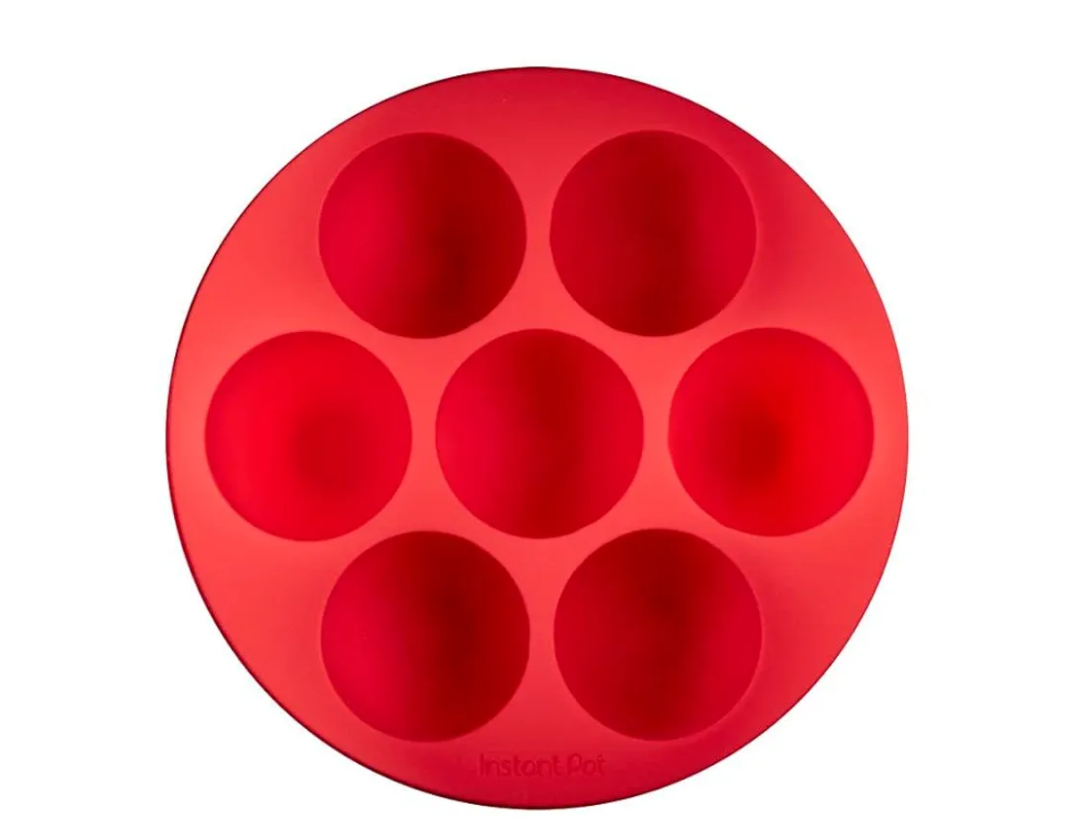 Instant Pot Silicone Egg Bites Pan with Lid (Red), Compatible with 6-Quart and 8-Quart Cookers