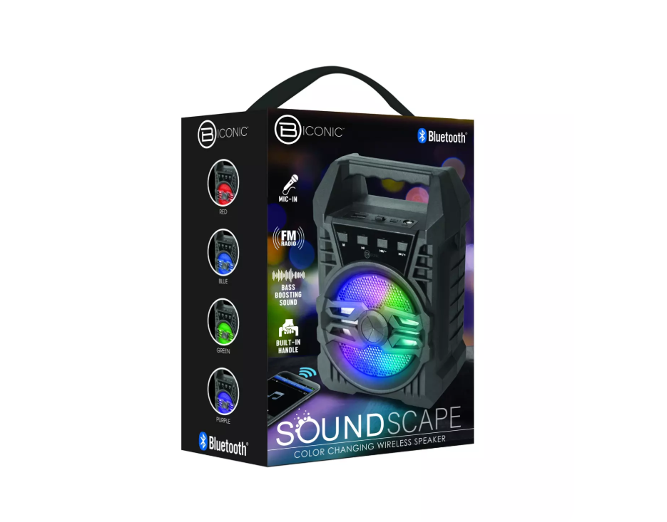 Bionic Color Changing Wireless Black Speaker, Gifts for Birthday Home Party, Black