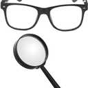 HMPRT Halloween Deluxe Adult Costume for Women,Brown Bob Wig,Turtleneck Top,Skater Skirt,Magnifying Glass,Socks and Glasses, Size Medium