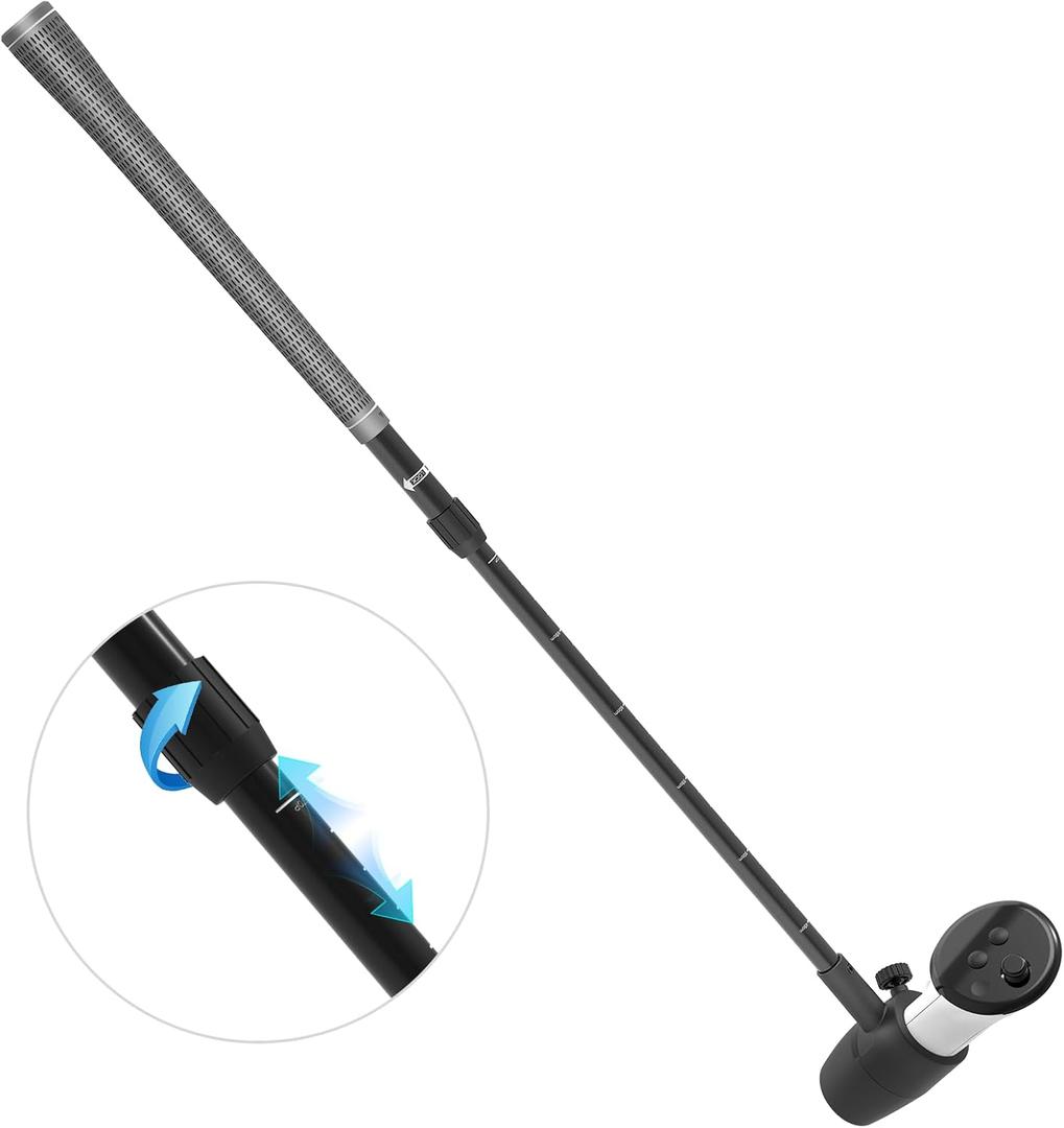 Adjustable Length VR Golf Club Attachment Compatible with Meta Oculus Quest 2/3/3S/Pro, Anti-Throwout Controller VR Golf Club Handle, (Only for Right Controller)