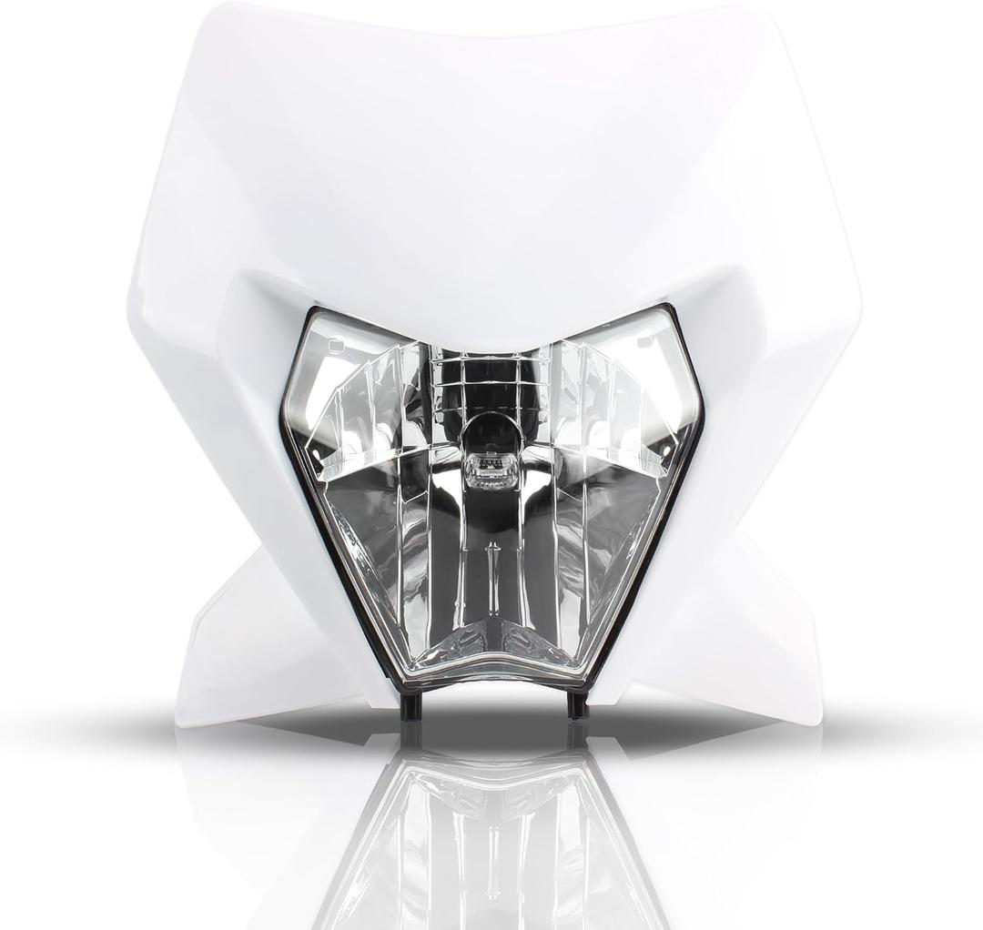 Dirt Bike LED Headlight,Motorcycle Head Lamp Light Kit Compatible With Motocross Pit Bike Enduro ATV Supermoto 2024 EXC XC SX XCW EXCF SXW SXF 125-500(White)