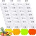 32 Pack Plastic Juice Bottles with Silver Aluminum Cap Clear Mini Plastic Flask Bulk 10 oz Leak Proof Juice Container Round Flat Beverage Container for Milk Coffee Picnic Christmas Birthday Party