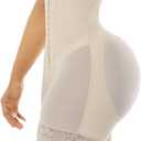 YIANNA Tummy Control Shapewear for Women Strapless Fajas Colombianas Body Shaper Shorts Butt Lifter with Zipper Crotch (Beige)