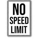 No Speed Limit Sign Metal Garage Signs Man Cave Decor for Men Funny Road Tin Sign Race Car Room Decor for Boys Street Signs for Bedroom Cars Posters Wall Art Decorations Gifts 8x12 Inch