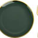 Festiva 200Pcs Green Dessert Plates 6.3" with Plastic Forks 5"- Small Disposable Plates- Dessert/Cake/Appetizer Plastic Plates include 100Plates 100Forks for Birthday Party& St.Patrick's Day & Easter