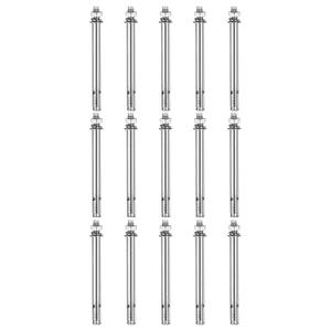 M8 x 120 Hex Expansion Bolts - 15Pack - Good for Concrete Dry Brick Block Walls - 304 Stainless Steel - Silver