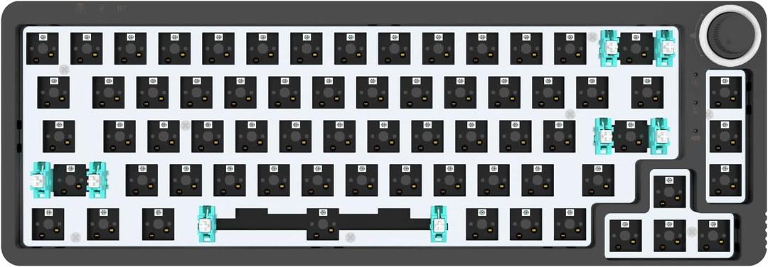 GK GAMAKAY LK67 65% RGB Modular DIY Mechanical Keyboard, 67 Keys Hot Swappable 3pin/5pin Switch, Programmable Triple Mode Bluetooth 5.0/USB-C Wired/2.4GHz Wireless Customized Keyboard Kit (Black)