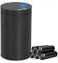 kaylowe Motion Sensor Bathroom Trash Can with Lid 4 Gallon Stainless Steel Garbage Cans Automatic Touchless Garbage Bin for Kitchen, Bedroom, Office, Living Room, Black