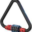 BiceNoning Combination Locks, Heavy Duty Carabiner Clip, Triangles-Shaped Code Combo Cable Lock for Bike, Helmet, Fence & Travel Case Security (1, Red)