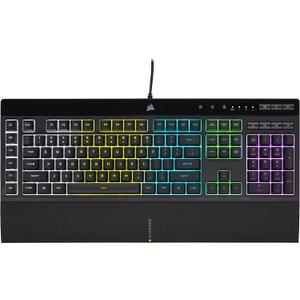 Corsair K55 RGB PRO Membrane Wired Gaming Keyboard IP42 Dust and Spill-Resistant 6 Macro Keys with Elgato Integration iCUE Compatible QWERTY NA PC, Mac, Xbox Black