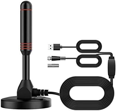 POBADY Digital TV Antenna DVB-T2 Portable Indoor Outdoor TV DTMB Antenna with Magnetic Base with 5m Cable,USB and tv Male Connector