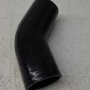 2.5" OD 45 Degree Bend 6064 Aluminum Alloy Tube Intercooler Pipe Surface Blasting Air Intake Connection Hose W/Double Bead Roll 3.9" Length Black