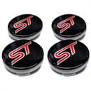 4PCS 54MM ST Racing Black RED Center Wheel HUB CAPS Emblem Cover CP9C-1A096-AA