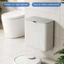 Kitchen Compost Bin, 10L/2.6G Trash Can with Lid, Slim Stainless Steel Hanging Garbage Bin for Kitchen, Bathroom, Bedroom, Office, Wall Mounted Compost Bin with Inner Bucket, White
