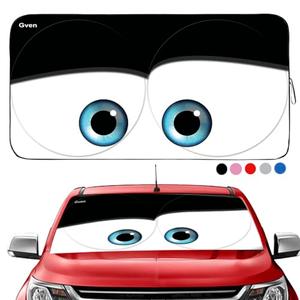 Gven Windshield Sun Shade Universal Fit for Car Window Sunshades Cover Automotive Interior Sun Protector Accessories for Compact& Midsize Sedan,Com& Subcompact SUV,Small Pickup,Wagon (Black, S)