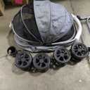 Dog Stroller for Small Medium Dogs Up to 60lbs, 4 Wheels Folding Pet Stroller with Detachable Carrier, Pet Travel Carrier for 2 Dogs & Cats, Storage Basket, Breathable Mesh, Cup Holder, Black