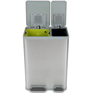 Amazon.com: SIMPLI-MAGIC 16 Gallon (38L x 22L) Dual Compartment Step Trash Can  Kitchen Garbage Can with Waste & Recycling Bins  Slow-Close Lid, Odor Control, Hands-Free, Inner Bases, Brushed Stainless Steel : Industrial & Scientific