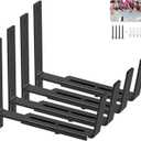 Y&M Adjustable Planter Brackets (6 to 12.5 in), Heavy Duty Iron Window Box Mounting Hooks for Balcony, Fences, Patio, Garden - Black