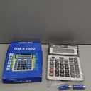 Desk Calculator 12 Digit Extra Large LCD Display, Touch Comfortable with Big Buttons, PXY Two Way Power Battery and Solar Standard Function Office Calculators