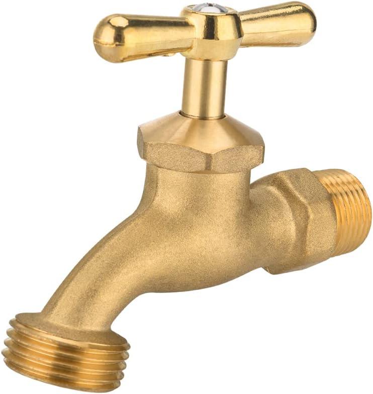 EFIELD Outdoor Garden Hose Faucet/ Valve 1/ 2" Male NPT Inlet ×3/ 4" Male GHT Threaded Garden Hose Outlet/ Connector
