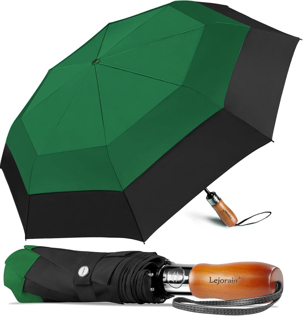 Lejorain Extra Large Folding Umbrella - Automatic Open Close Foldable Golf Umbrella Windproof Unbreakable Heavy Duty Durable for Men Women