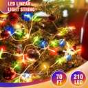210 LED 4-Color Outdoor Easter String Lights, Seasonal Fairy Lights with 8 Modes, Waterproof Indoor Outside Decoration Lighting for Christmas, Parties, Wedding, Patio, New Year(70FT)