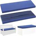 HunnmingRe Outdoor Storage Bench Cushion 48 x 16 x 3 Inch Waterproof Navy Blue Patio Furniture Cushions 3 Year Fastness with Hook and Loop for Indoor Outdoor Storage Bench Patio Settee Porch Swing