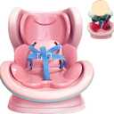 LUFEEMGA 2-in-1 Doll Car Seat for 1017cm Dolls, Miniature Dashboard Adhesive & Air Vent Clip, Cute Car Ornaments, Doll Accessory for Collectors & Interior Decor, Pink