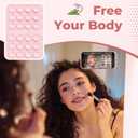 3 x (4 Pack) Silicone Octo Cup Buddy Suction Phone Grip Mount, Hands-Free Sticky Phone Holder with 24 Suction Cups, Strong Grip for Selfies & Videos, Adheres to Mirrors, Tiles & Smooth Surfaces (Light Pink & Clear & White & Black)