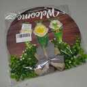 St Patrick's Day Door Sign Welcome Gnome Door Decor Hanging Green Shamrock Sign Decorative Farmhouse St.Patrick's Day Wooden Shamrocks Irish Welcome Sign for Holiday Decor, 12 x 11.5