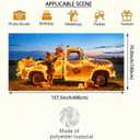 Halloween Garage Door Banner 13x6ft Pumpkin Truck Hay Bales Theme Backdrop Fall Thanksgiving Decor Door Cover Hanging Decorations Indoor Outdoor Halloween Yard Party Photo Prop Background