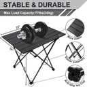 MSSOHKAN Camping Table Folding Portable Camp Side Table Aluminum Lightweight Carry Bag Beach Outdoor Hiking Picnics BBQ Cooking Dining Kitchen Black Medium