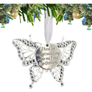 Christmas Ornaments Butterfly Pendant, Butterfly Christmas Ornaments for Christmas Tree,in Memory of Loved One Gifts,Memorial Ornaments for Loss of Loved One,Christmas Tree Decorations,B-Grandma