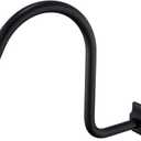 13 Inch S-Shape Shower Arm Black Gooseneck Shower Head Extension with Unique Flange, Standard 1/2" Connection