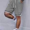 VOGSTART Mens Waffle Sweat Shorts Basketball Athletic Casual Midweight 8'' Inseam Shorts with Pockets (S-XXL) (Gray, M)