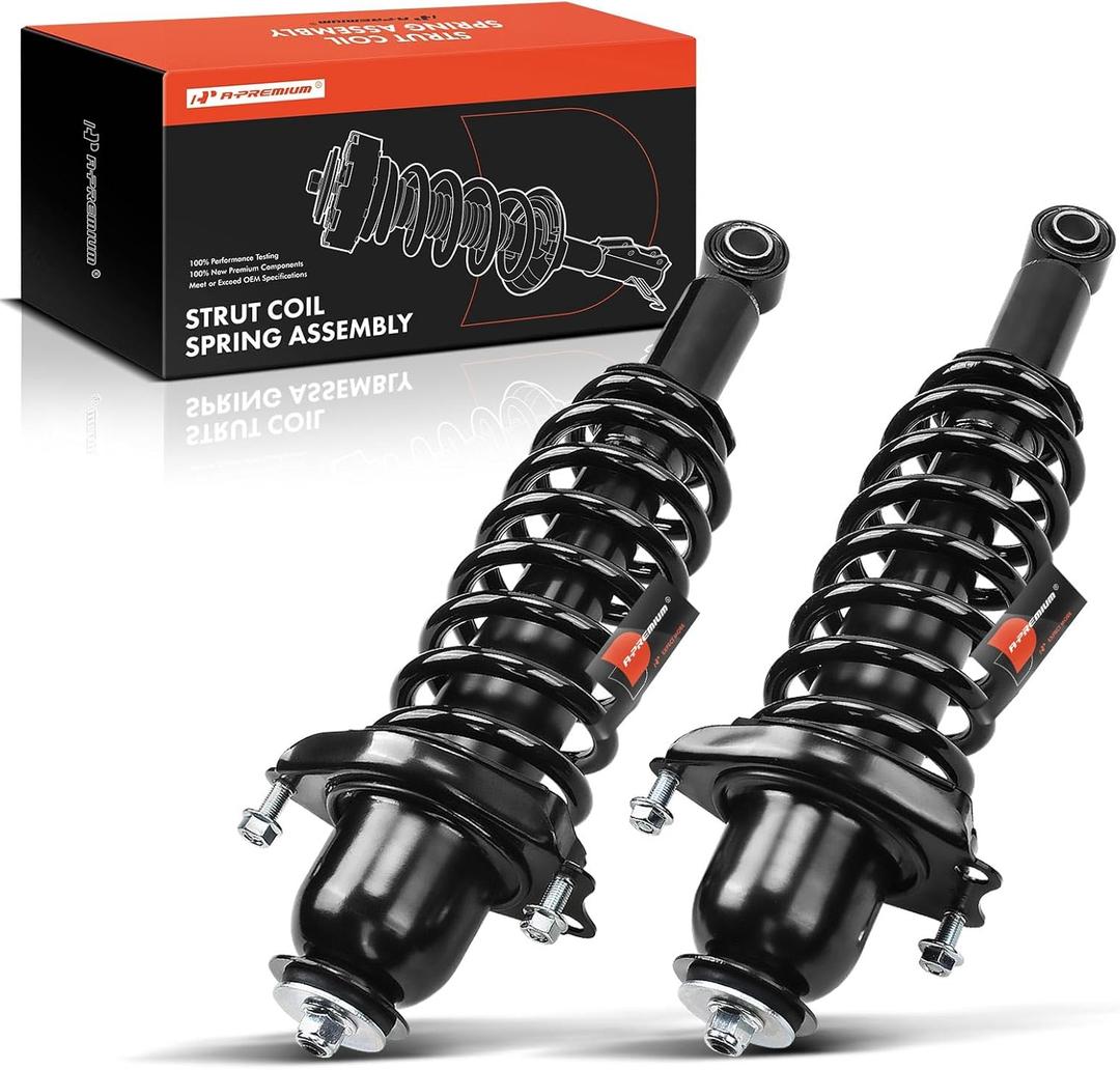 A-Premium Rear Complete Struts Compatible with Toyota Corolla [1.8L] 2014-2019 - 2x Replacement Suspension Shock Absorber with Coil Spring Assembly