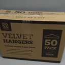 ZOBER Black Velvet Hangers 50 Pack - Clothes Hangers, Coat Hanger for Pants & Dress Clothes - Non Slip w/ 360 Degree Swivel, Holds up to 10 lbs - Strong Felt Hanger for Clothing