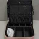 MOMIRA Travel Makeup Bag Cosmetic Bag with Lighted Mirror, Adjustable Brightness in 3 Color Scenarios/Detachable makeup mirror, All-round Upgrade, Waterproof, Gift for Women -Phosphor