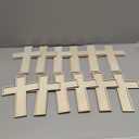 12 Pieces 9 Inch Wood Cross Unfinished Wooden Cross Layered Framed Cross for Crafts (Classic Shaped)