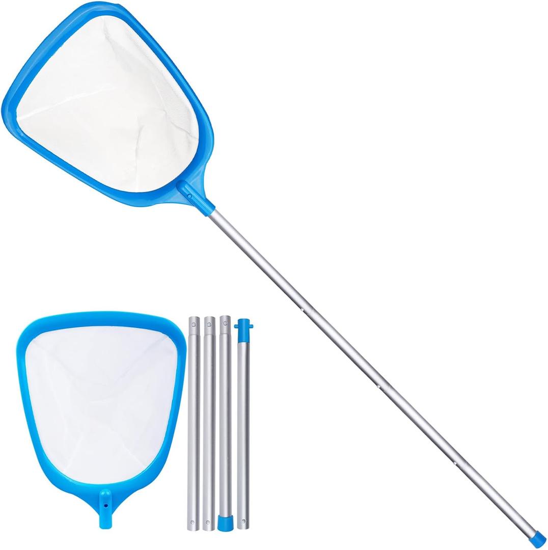 TidyMister Hot Tub Skimmer Spa Net with 5ft Aluminum Pole Ultra Fine Mesh Net Handy Leaf Skimmer for Small Above Ground Pools Pick Up Fine Debris Lightweight Net
