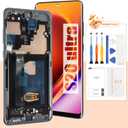 AMOLED Screen for Samsung S20 Ultra 5G Screen Replacement S20 Ultra LCD Screen SM-G988,SM-G988U Touch Display Digitizer Assembly Repair Parts with Frame(with Fingerprint Function) (Black)