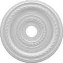 Ekena Millwork CMP19CO Cole Thermoformed PVC Ceiling Medallion (Fits Canopies up to 5 1/8"), 19"OD x 3 1/2"ID x 1"P (Unfinished)