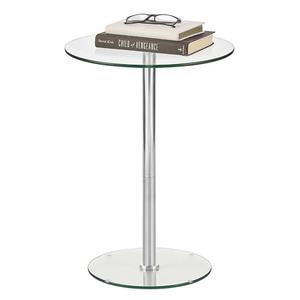 iDesign Round Drink Table - Pedestal Drink Table for Small Spaces - Clear/Chrome