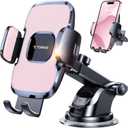 TORRAS Pink Phone Holders for Your CarUltra-Durable & Strongest Suction, Universal Car Phone Holder Mount Truck Cradle Stand for Dashboard Windshield Vent, Pink Car Accessories