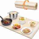 Electric Warming Tray with Adjustable Temperature, Roll Up Portable Silicone Food Warmer Heater Mat, 3 Temperature Settings -Versatile Food Warmer for Gatherings, Parties Buffets,Everyday Use (Long)