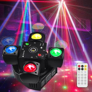 MINI Moving Head Disco Light RGBW Beam Stage LED Rotating Starlight DJ Lighting, DMX & Sound Control, for Wedding KTV Bar Prom Party DJ Event Halloween Christmas (4arm DJ Starlight)