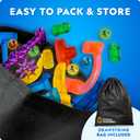 NATIONAL GEOGRAPHIC Glowing Marble Run 250 Piece Construction Set with 50 Glow in The Dark Glass Marbles & Storage Bag, STEM Gifts for Boys and Girls, Building Project Toy, One Size