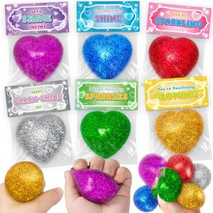 Valentines Day Cards for Kids School - 24 Packs Cute Squeeze Toys with Cards, Valentine Party Favors for Boys & Girls, Ideal Exchange Cards for Classroom