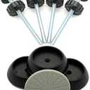 4 Pack Baby Extender Extension-M8(8mm) VMAISI Child Safety Pressure Mounted Baby Gate Threaded Spindle Rods Replacement Parts Bundle with Wall Protector for Stairs Cup Guard (Black, 8MM)